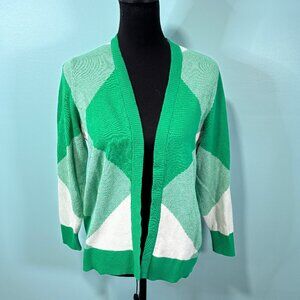 Torrid Green and White Argyle Women's cardigan  size 0                  Lot O